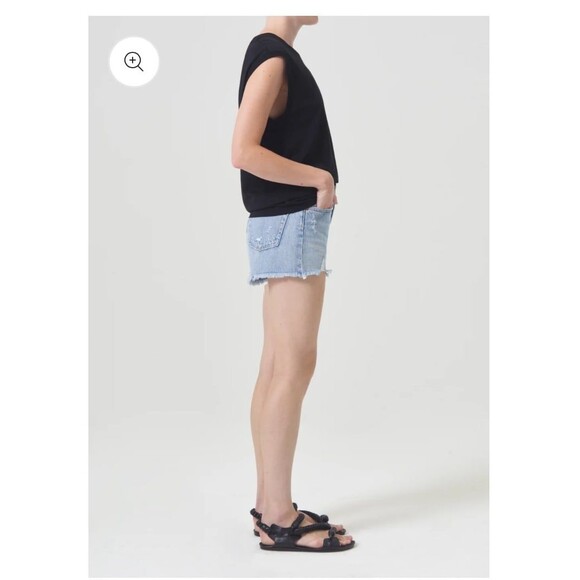 Agolde Parker Distressed Button Fly Raw Hem Swapmeet Wash Shorts Size 29 EUC - Picture 4 of 11